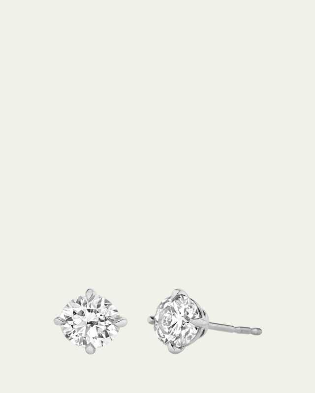 14K Gold Brilliant Round Solitaire Lab Grown Diamond Stud Earrings, 1.00tcw